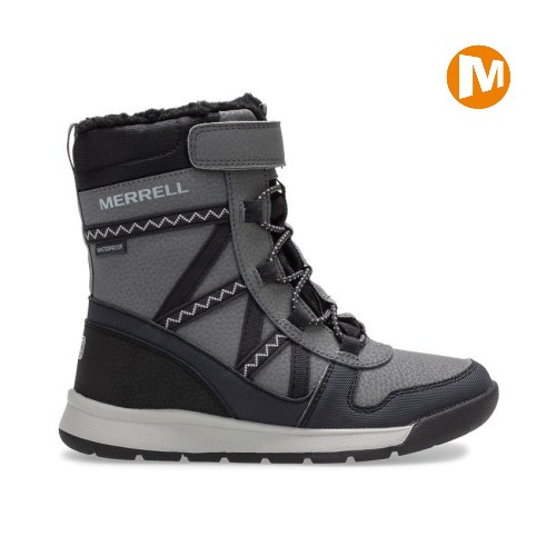 Merrell Snow Crush 2.0 Waterproof Winterstiefel Kinder Grau/Schwarz [DE-UFQDS]
